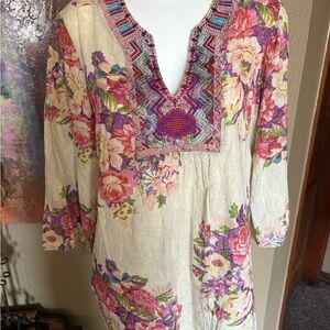Vintage Gora Floral Embroidered Blouse (L)